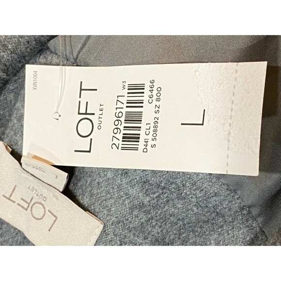 NWT Ann Taylor LOFT Coat Sz LARGE Gray Belt Pockets - Picture 5 of 5